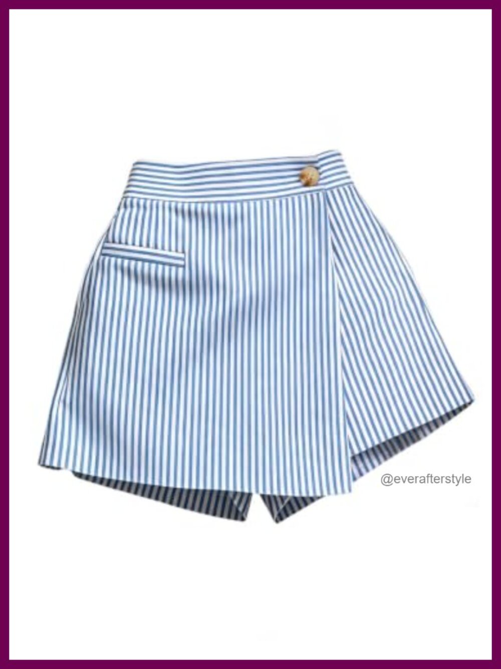 RoseSeek Women's Striped Wrap Mini Skorts Wide Leg Summer Shorts